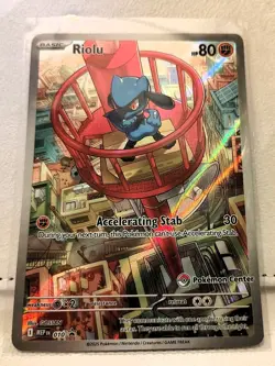 Riolu Promo Card Mega Evolutions Pokemon Center Stamp Black Star 010 Near Mint - Image 2