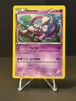 Mewtwo XY100 Black Star Promo SWIRL Holo MP+ Pokemon Card English - Image 1