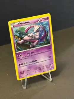 Mewtwo XY100 Black Star Promo SWIRL Holo MP+ Pokemon Card English - Image 3