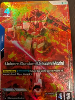 Unicorn Gundam (Unicorn Mode) Foil GD01-005 R+ NM Gundam TCG Card Game - Image 1