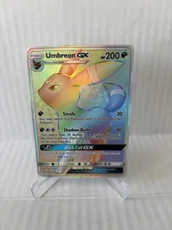 Pokemon Umbreon GX TCG Holo Card Sun Moon 154/149 Secret Rainbow Rare - Image 1
