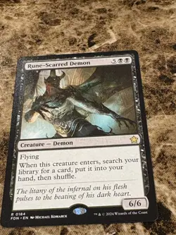 RUNE-SCARRED DEMON Magic the Gathering MTG Foundations Rare - Image 1