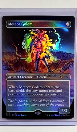 2021 MTG Magic the Gathering SLD Secret Lair Foil #285 Meteor Golem Borderless - Image 1