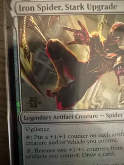 Prerelease FOIL IRON SPIDER, STARK UPGRADE mtg SEALED Spider-Man Rare PROMO - Image 3