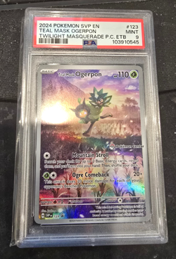 2024 POKEMON SVP EN-SV POKEMON CENTER ETB BS PROMO #123 TEAL MASK OGERPON PSA 9 - Image 1