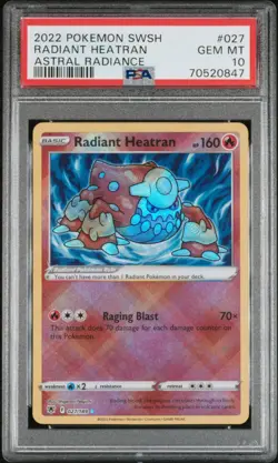 Pokemon! PSA 10 Radiant Heatran 027/189 - SWSH Astral Radiance - Gem Mint - Image 1