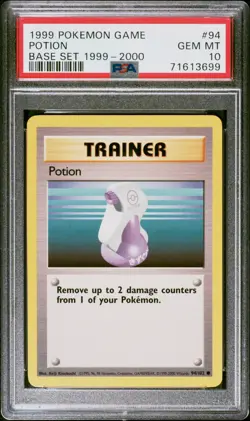 PSA 10 Gem Mint Potion 1999-2000 UK 4th Print Base Set Pokemon 94 - Image 1