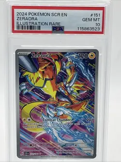 Pokemon TCG - Zeraora Illustration Rare 151/142 - Stellar Crown - PSA 10 - Image 1