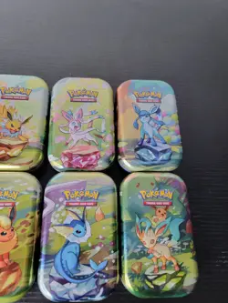 Pokemon Prismatic Evolutions Mini Tins Opened No Packs Full Set Of 8 Empty Tins - Image 3