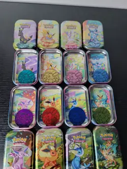 Pokemon Prismatic Evolutions Mini Tins Opened No Packs Full Set Of 8 Empty Tins - Image 4
