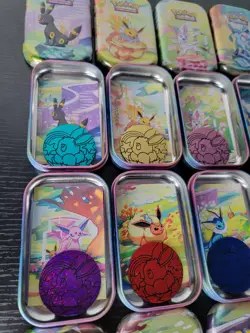 Pokemon Prismatic Evolutions Mini Tins Opened No Packs Full Set Of 8 Empty Tins - Image 5