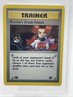 PSA 8 Rocket's Sneak Attack 2000 Team Rocket 1st Ed 16/82 Holo Pokemon - Image 2