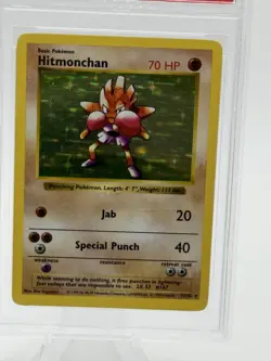 1999 Pokemon Game - Base Set Shadowless HITMONCHAN HOLO - PSA 7 - Image 2