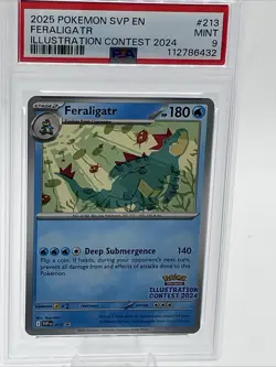 2025 POKEMON SVP EN Illustration Contest Promo #213 FERALIGATR PSA 9 - Image 1