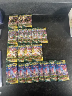 Lot Of 21 Pokemon Evolving Skies Booster Packs From Tins! - Image 1
