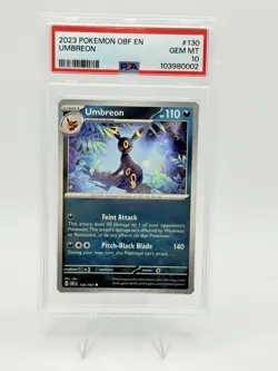 2023 POKEMON OBF EN-OBSIDIAN FLAMES #130 UMBREON PSA 10 - Image 1