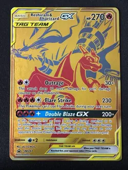 POKEMON TCG RESHIRAM & CHARIZARD GX SM247 TAG TEAM BLACK STAR PROMO ENGLISH 1 - Image 1