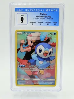 2019 Pokemon Piplup Cosmic Eclipse Full Art Secret Character Rare 239/236 CGC 9 - Image 1