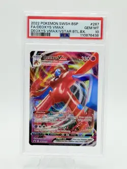 PSA 10 Deoxys VMAX SWSH267 - 2022 Pokemon Deoxys Battle Box - Black Star Promo - Image 1