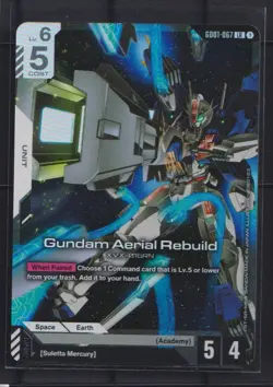 Gundam Card Game GD01-067 Gundam Aerial Rebuild LR Foil - Image 1