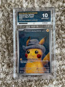 ACE 10 Pikachu With Grey Felt Hat - Van Gogh Museum Promo Pokemon Card - Not PSA - Image 1