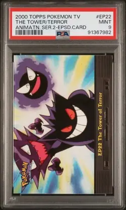 Pokemon PSA 9 The Tower Of Terror #EP22 Animation Serie 2 Card 2000 Japanese - Image 2