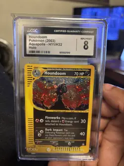 Houndoom Pokemon Card (2003) Aquapolis Holo CGC 8 NM/MINT - Image 2