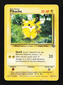 Pikachu 60/64 HP Jungle English Pokemon Card TCG - Image 1