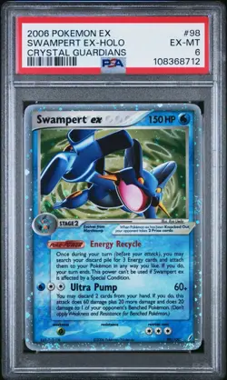 Pokemon Swampert EX Crystal Guardians Card PSA 6 98/100 - Image 1