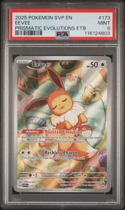 Pokemon TCG Eevee 173 Promo Prismatic Evolutions Holo Card PSA 9 - Image 1