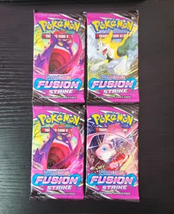 Pokemon TCG Sword & Shield Fusion Strike Single Booster Pack x4 BRAND NEW SEALED - Image 1