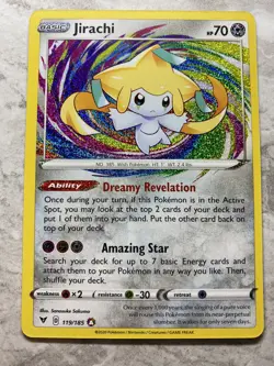 Pokemon TCG - Jirachi - 119/185 - Amazing Rare - Sword & Shield: Vivid Voltage - Image 1