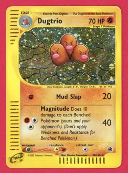 Dugtrio Expedition 10/165 Holo Rare Pokemon TCG 2002 Damaged - Image 1
