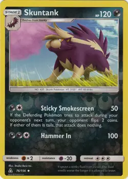 x4 Skuntank - 76/156 - Uncommon - Reverse Holo Pokemon SM5 Ultra Prism M/NM Engl - Image 1