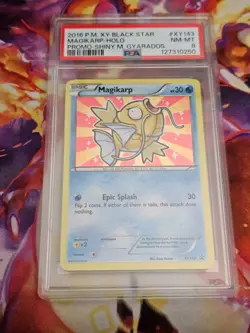 2016 POKEMON XY BLACK STAR PROMO SHINY MEGA GYARADOS #XY143 MAGIKARP-HOLO PSA 8 - Image 2