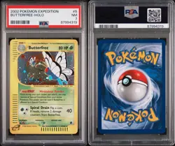 PSA 7 Butterfree 5/165 Holo WOTC 2002 Expedition Pokemon TCG SWIRL - Image 3