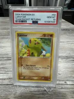 PSA 10 Gem Mint 2004 Pokemon EX Team Rocket Returns Larvitar 62/109 Non Holo - Image 1