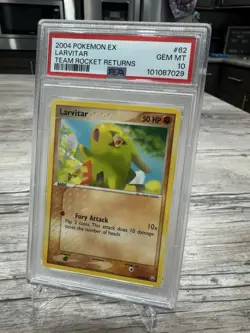 PSA 10 Gem Mint 2004 Pokemon EX Team Rocket Returns Larvitar 62/109 Non Holo - Image 2