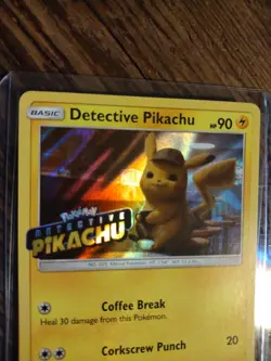 STAMPED Detective Pikachu Movie Promo SM190 Pokemon Holo Foil Holographic - Image 2