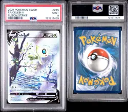 2021 POKEMON SWORD & SHIELD FUSION STRIKE #245 FULL ART/CELEBI V PSA 9 - Image 3
