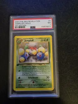 2001 POKEMON NEO REVELATION 1ST ED #9 JUMPLUFF-HOLO PSA 7 - Image 1