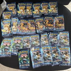 26 EMPTY Wrapper Art Set Pokemon XY Evolutions Booster Pack Charizard Blastoise - Image 1