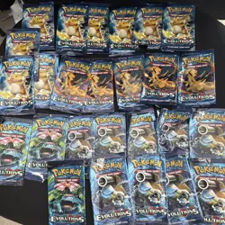 26 EMPTY Wrapper Art Set Pokemon XY Evolutions Booster Pack Charizard Blastoise - Image 2