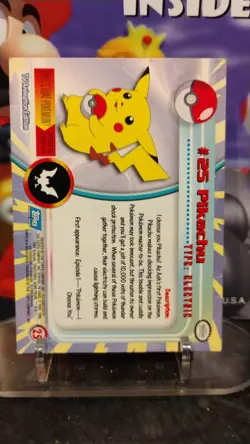 PIKACHU TV Animation Edition POKEMON Holo Foil 1999 TOPPS Trading Card #25 - Image 2