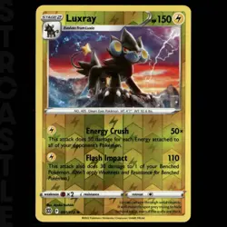 Luxray 051/172 Swsh09: Brilliant Stars (2022) Reverse Holo Rare Pokemon TCG Card - Image 1
