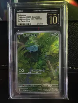 CGC 10 Pristine Bulbasaur 166/165 AR Art Rare Pokemon Card Japanese 151 (PSA 10) - Image 1