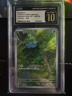 CGC 10 Pristine Bulbasaur 166/165 AR Art Rare Pokemon Card Japanese 151 (PSA 10) - Image 2