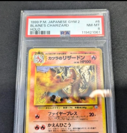 PSA 8 Blaine's Charizard No 006 Pokemon Card Japanese Vintage Holo old back - Image 2