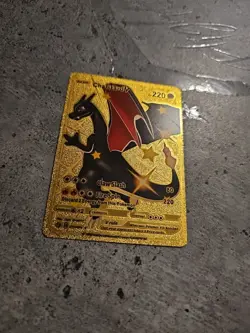 Pokemon Charizard v Gold Foil Fan Art Display Card 079/073 - Image 3
