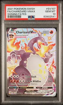 2021 POKEMON SWORD & SHIELD SHINING FATES #SV107 FULL ART/CHARIZARD VMAX PSA 10 - Image 1